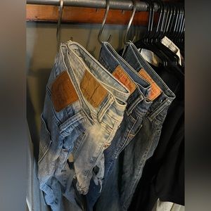 two pairs of Levi jeans